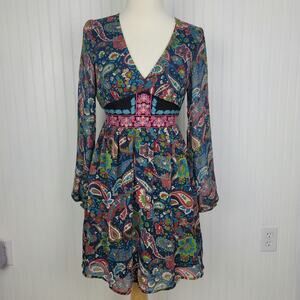 Flying Tomato Paisley Long Sleeve Dress Size Small